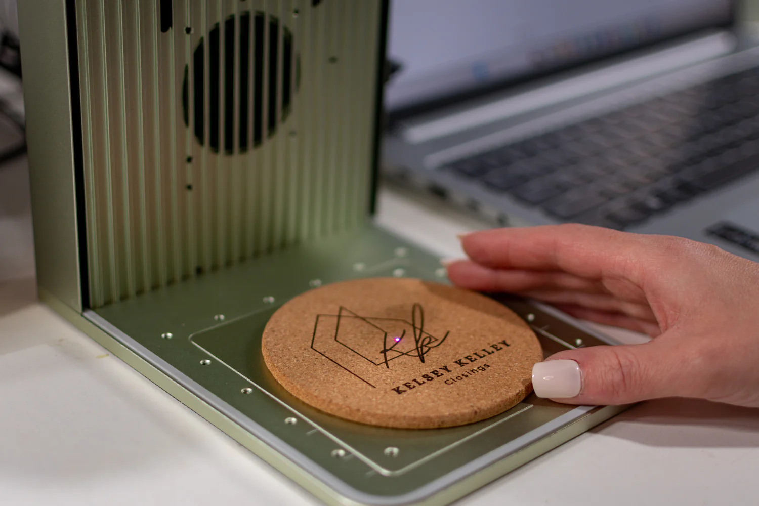 Live onsite laser engraving setup